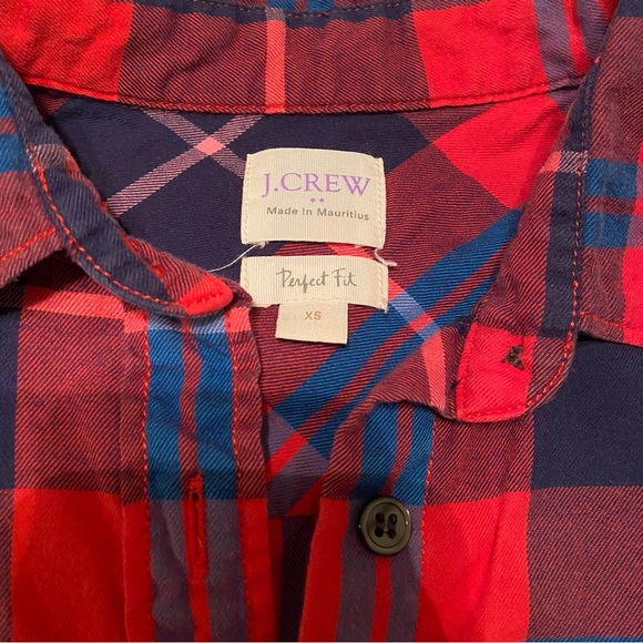 J. Crew | red and blue plaid button down - Picture 4 of 4